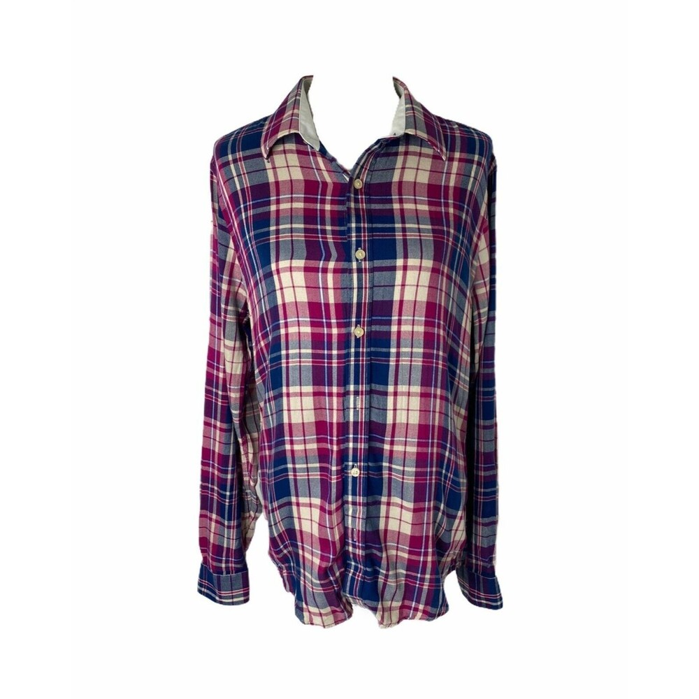 Thomas Payne Men’s Shirt Pink Plaid London Button-Down Lightweight Size Large